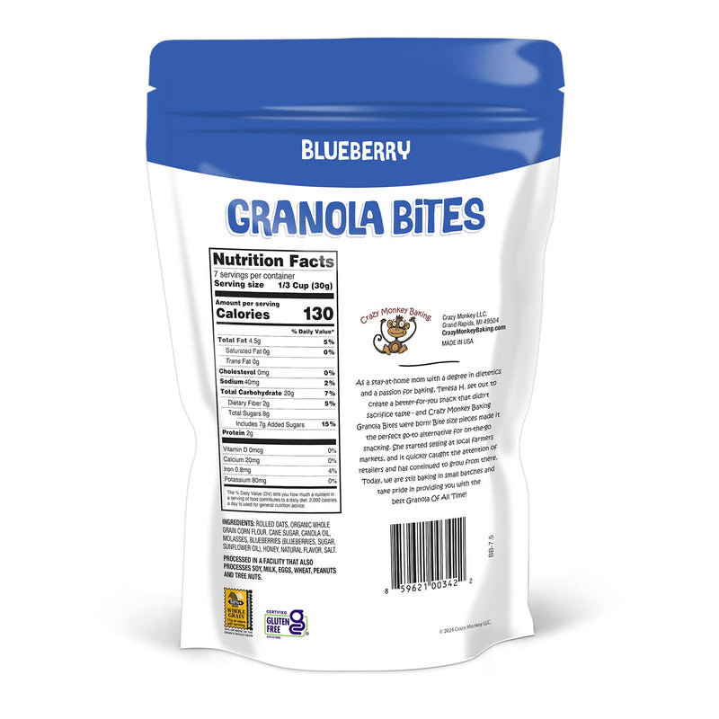 7.5 oz. Crazy Monkey Blueberry Granola Bites