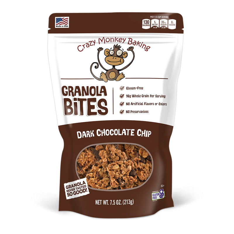 7.5 oz. Crazy Monkey Dark Chocolate Chip Granola Bites